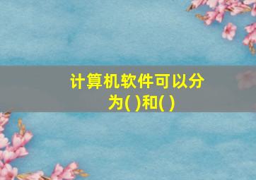 计算机软件可以分为( )和( )